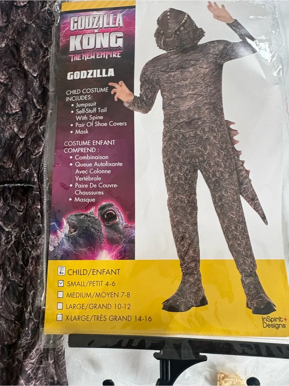 Boy 4-6 Godzilla x Kong Godzilla Costumd